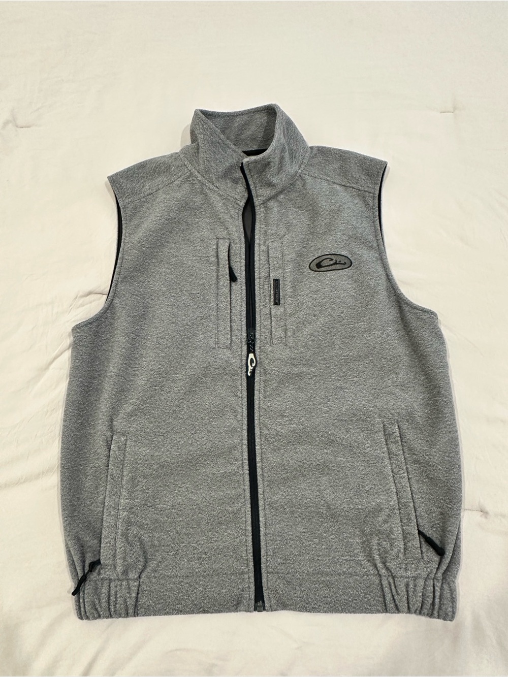 Drake Gray Sleeveless Fleece Vest with Zip Front